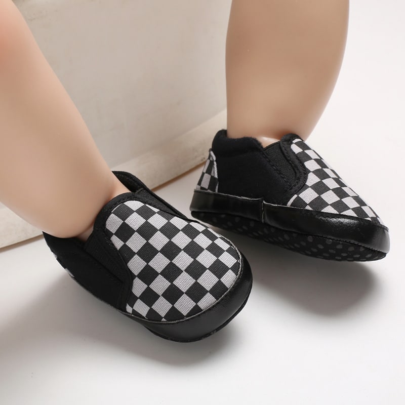 Rutiga canvas-loafers för babykillar, bild 3 av 16