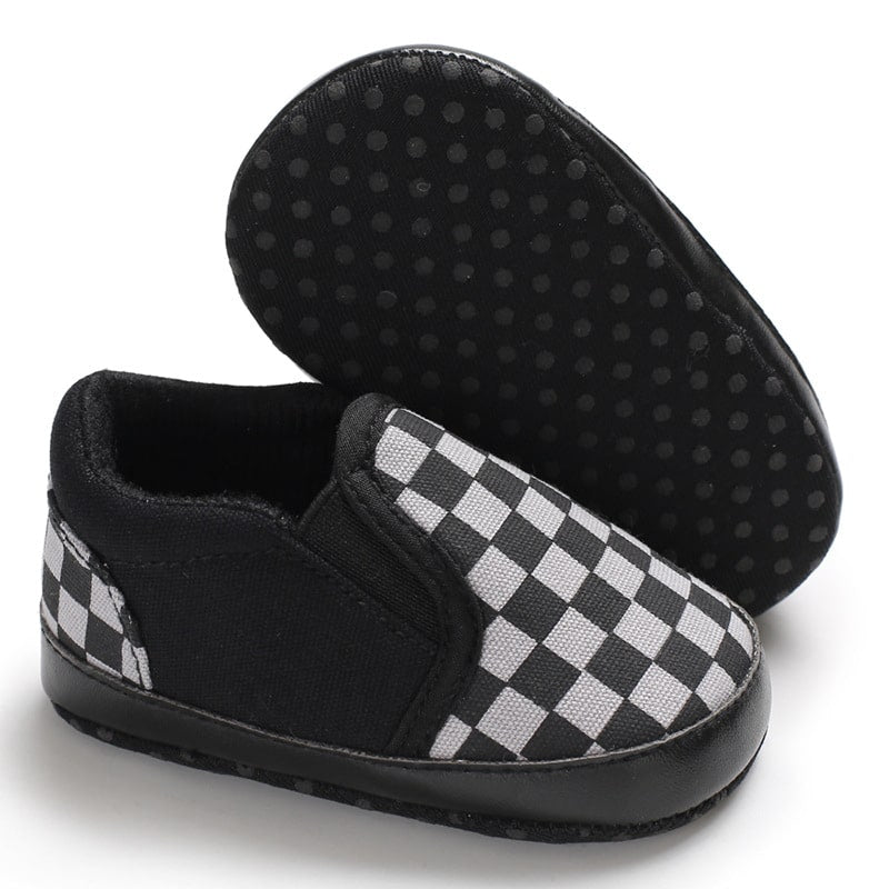 Rutiga canvas-loafers för babykillar, bild 2 av 16