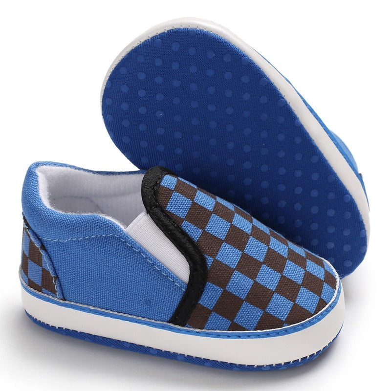 Rutiga canvas-loafers för babykillar, bild 9 av 16