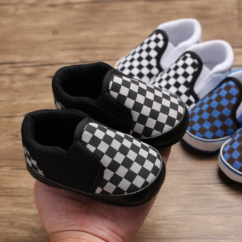 Rutiga canvas-loafers för babykillar, bild 4 av 16
