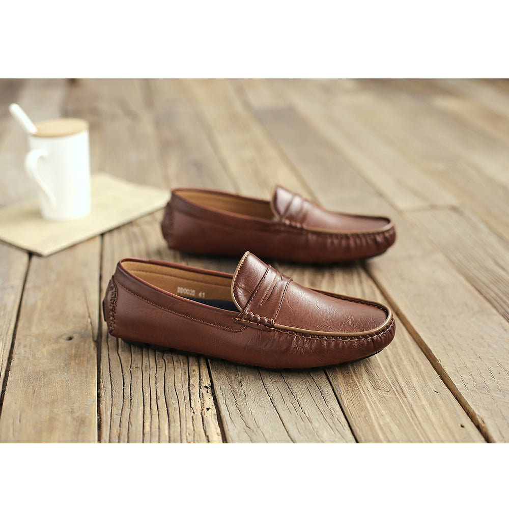 Eleganta loafers för herrar – bekväma skor i syntetläder, bild 6 av 8