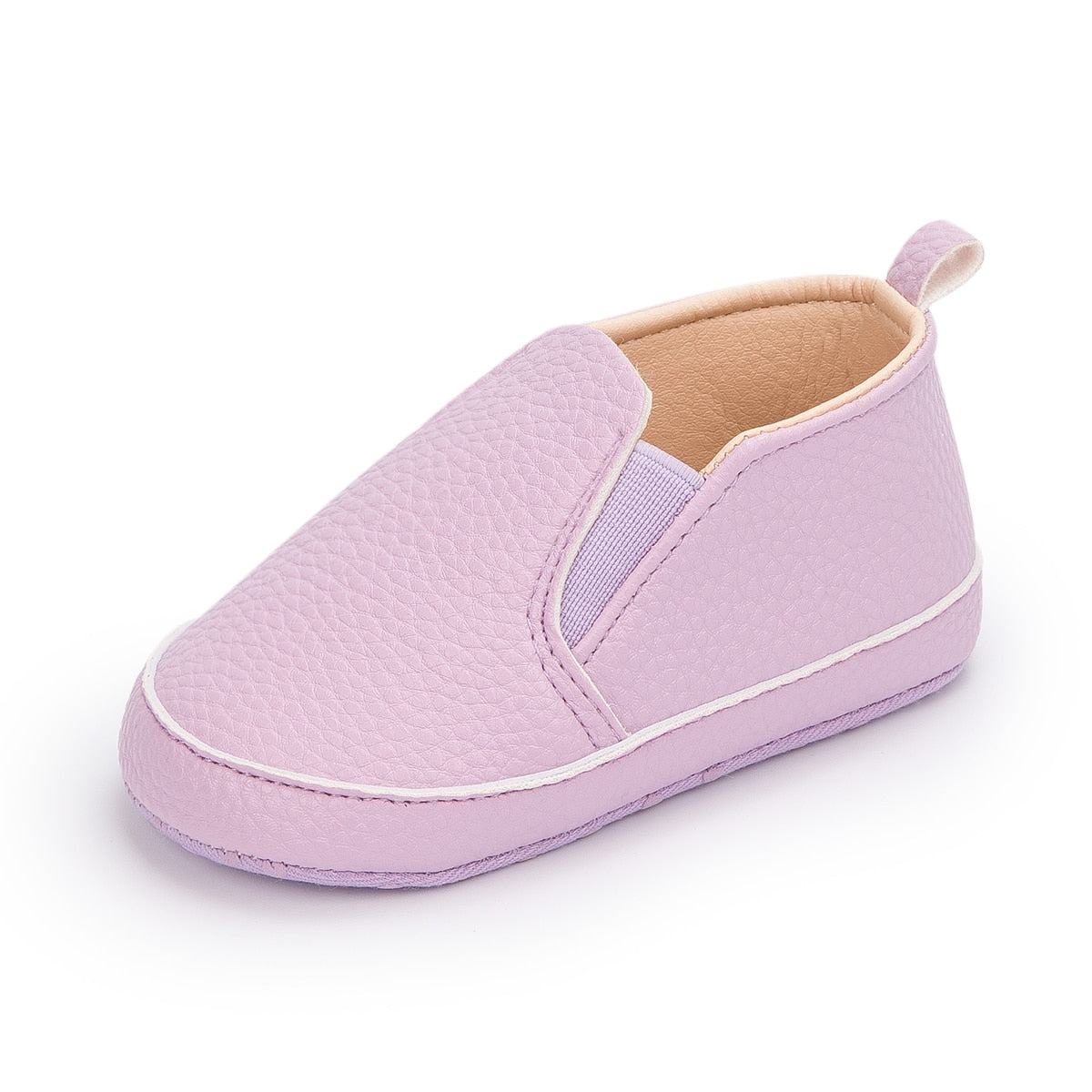 Enkla violetta slip-on-loafers i syntetläder för baby