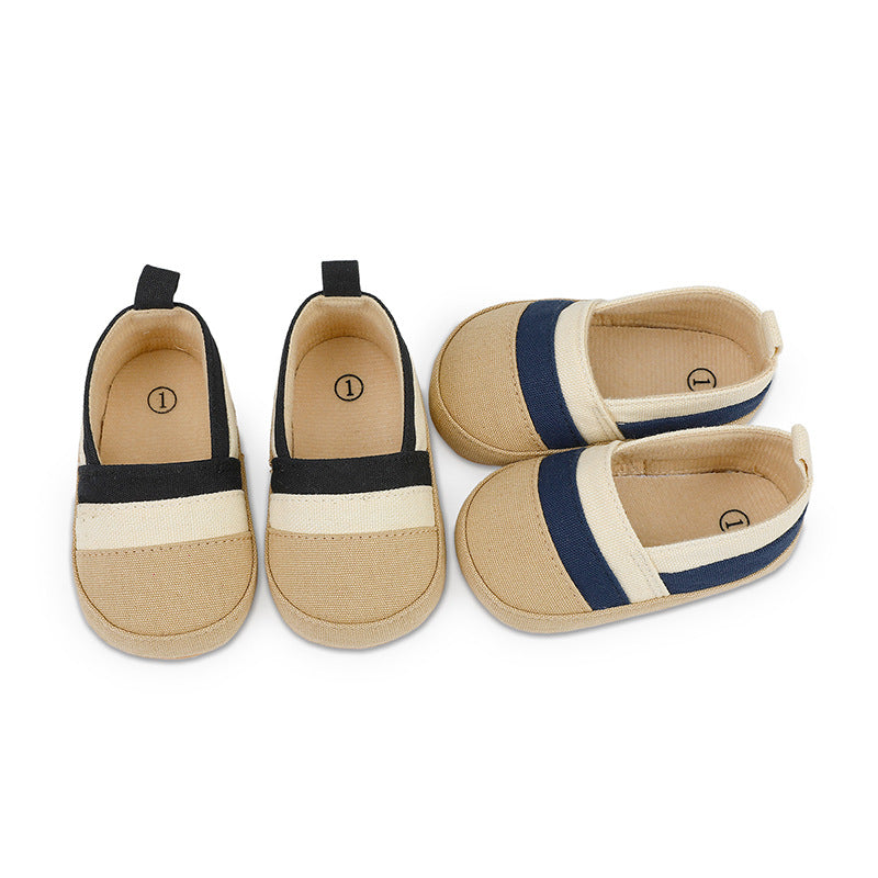 Sommarloafers i canvas med färgband för babypojkar, bild 2 av 8