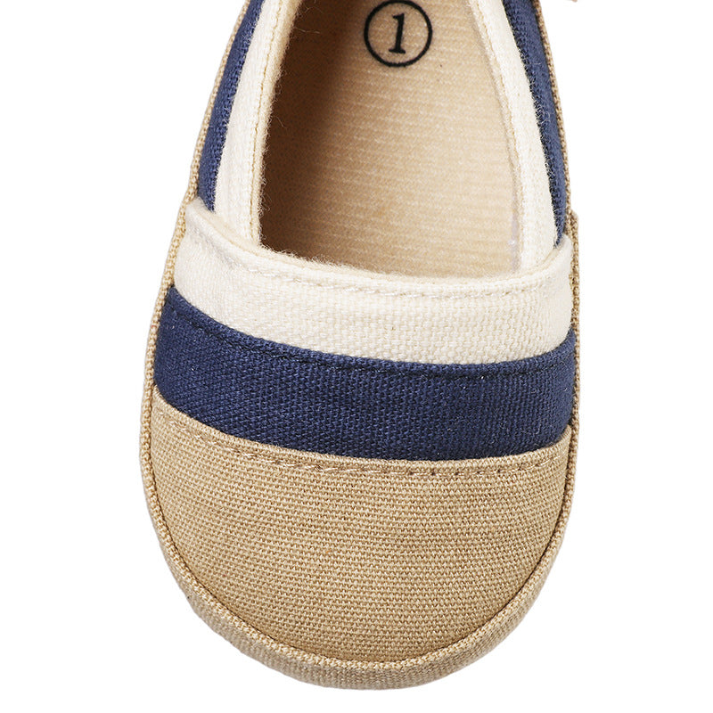 Sommarloafers i canvas med färgband för babypojkar, bild 3 av 8