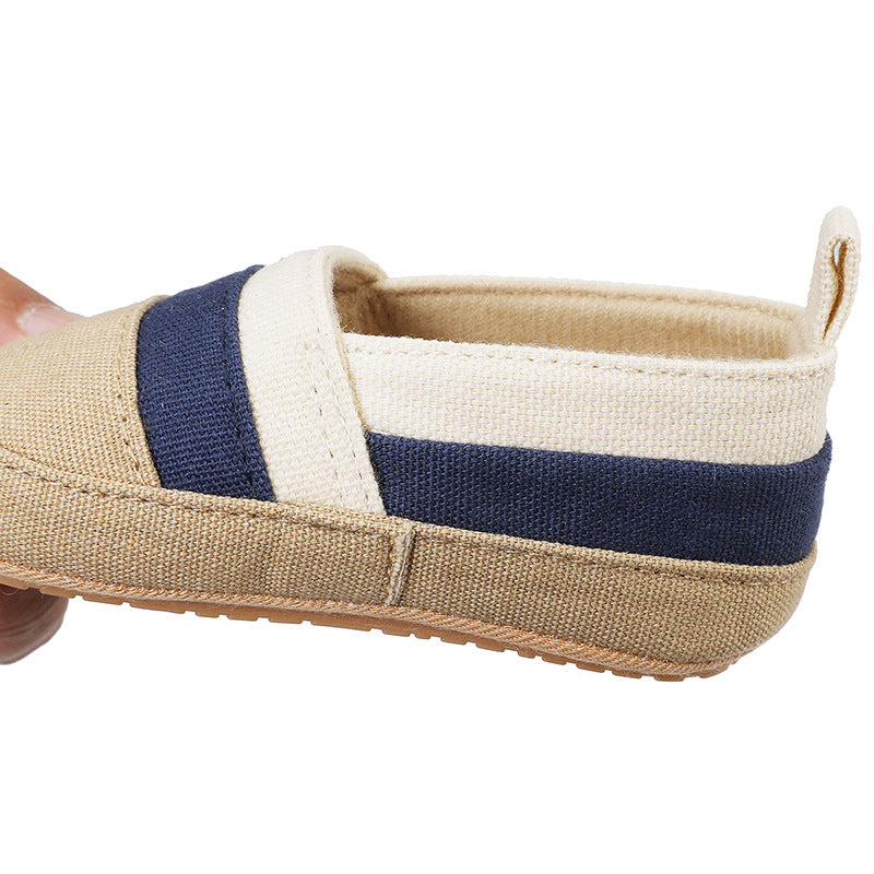 Sommarloafers i canvas med färgband för babypojkar, bild 5 av 8