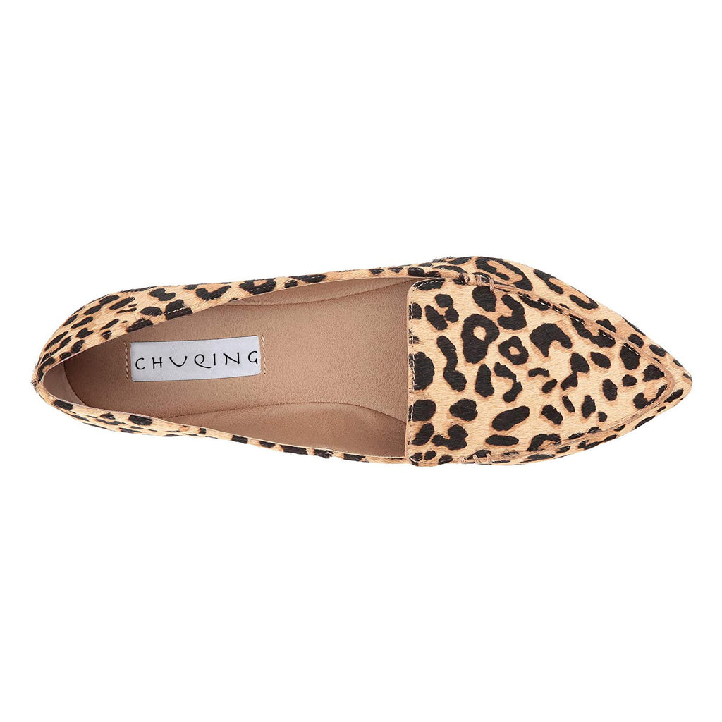 Spetsiga loafers i sammet med leopardmönster för kvinnor, bild 5 av 9