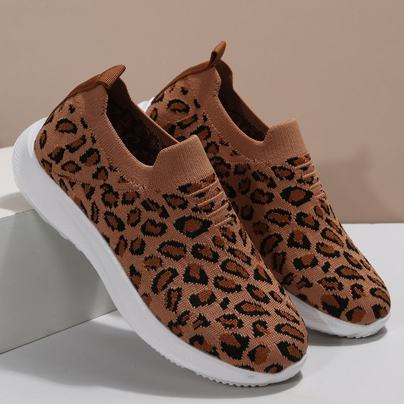 Sportloafers i leopardmönstrad mesh för kvinnor, bild 2 av 6