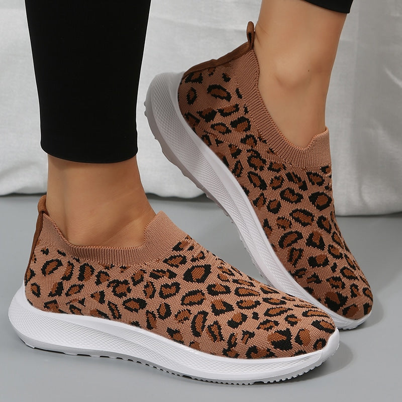 Sportloafers i leopardmönstrad mesh för kvinnor, bild 5 av 6