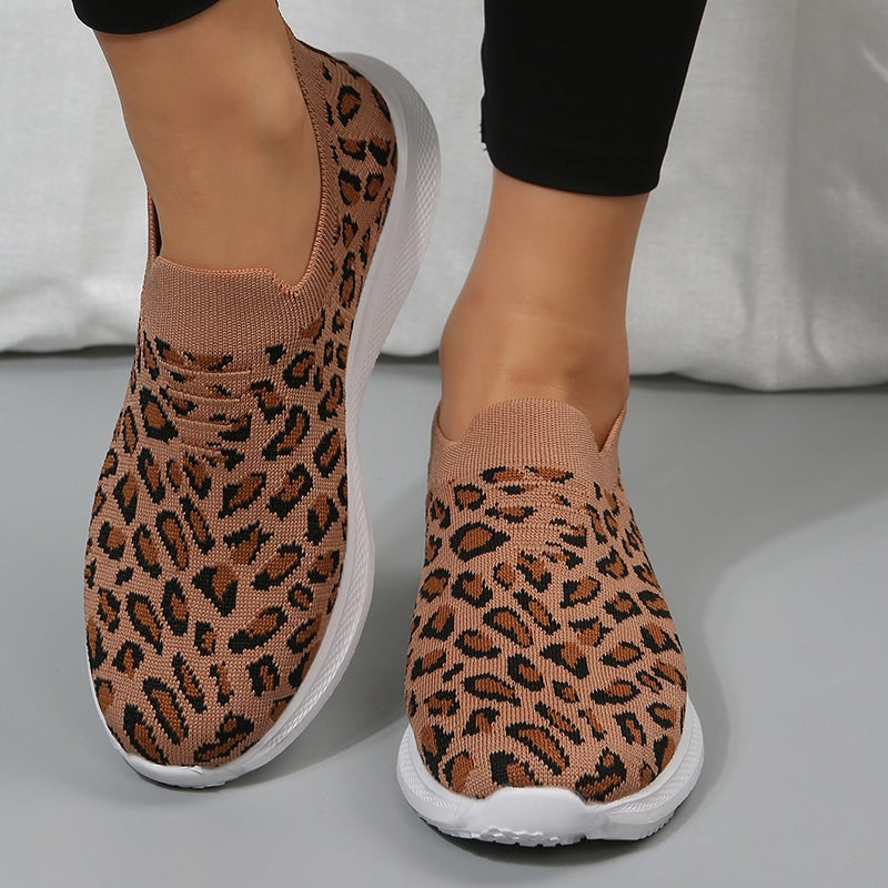 Sportloafers i leopardmönstrad mesh för kvinnor, bild 6 av 6