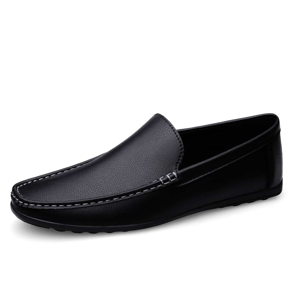 Superlätta svarta loafers i konstläder för herrar