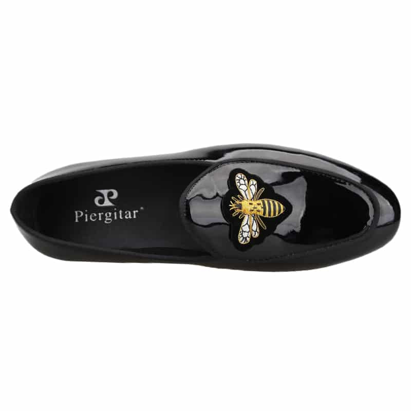 Svarta lackade loafers för herrar med bistämpel, bild 4 av 6