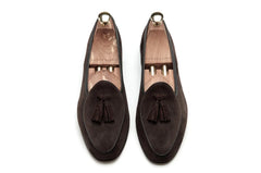 Loafers med tofsar i äkta mocka för herrar, Brun