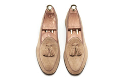 Loafers med tofsar i äkta mocka för herrar, Beige