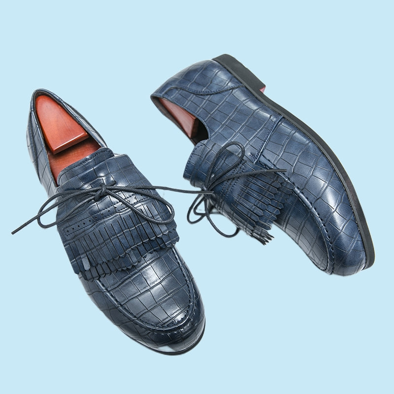 Loafers med tofs och klassisk krokodileffekt för herrar, bild 3 av 7