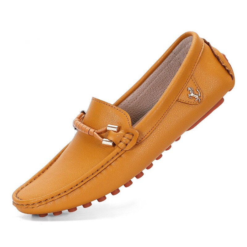 Trendiga mjuka kamelfärgade loafers i syntetiskt läder för herr