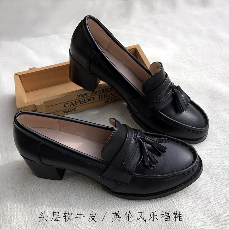 svart loafer med klack