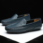 loafer i blått läder